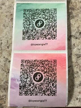 QR Code Stickers - Square Gradient Pastel Pink & Mint 60 pieces 2x2